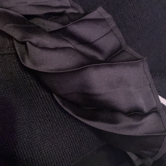 Ann Taylor Black Pleated Hemline Fit & Flare Sweater Dress - Picture 10 of 14